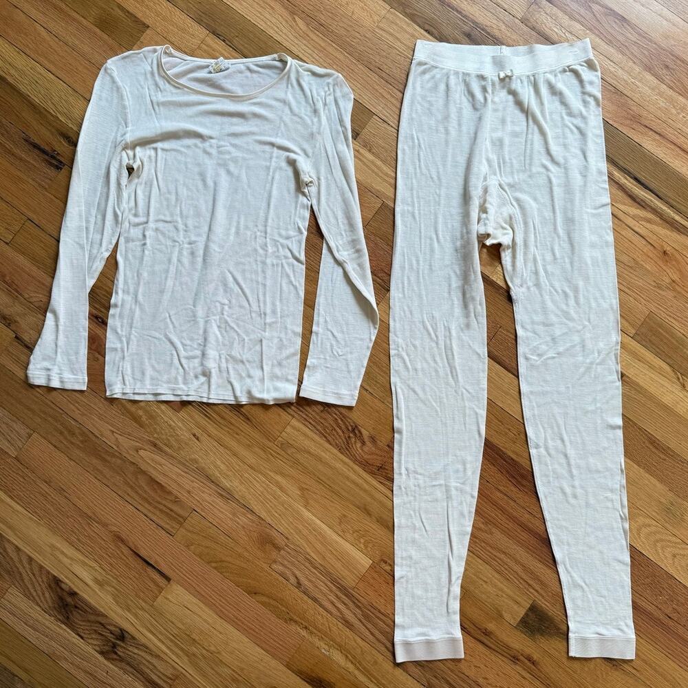 Hanro of Switzerland Cream Silk Base Layer Long Underwear Size Small XS